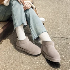 [FuzzyClassic Mini Boot] Splash-Proof Slip-On Suede Snow Boots