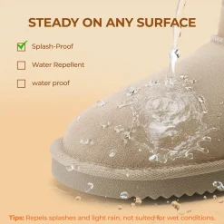[FuzzyClassic Mini Boot] Splash-Proof Slip-On Suede Snow Boots