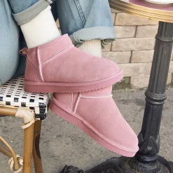 [FuzzyClassic Mini Boot] Splash-Proof Slip-On Suede Snow Boots