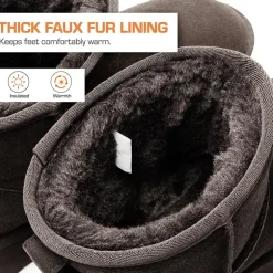 [FuzzyClassic Platform Low Boot] Genuine Suede Snow Boots