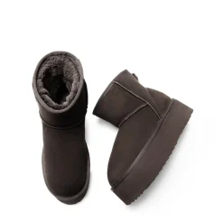 [FuzzyClassic Platform Low Boot] Genuine Suede Snow Boots