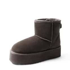 [FuzzyClassic Platform Low Boot] Genuine Suede Snow Boots