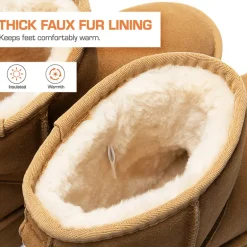[FuzzyClassic Platform Low Boot] Genuine Suede Snow Boots