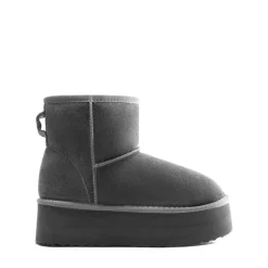 [FuzzyClassic Platform Low Boot] Genuine Suede Snow Boots