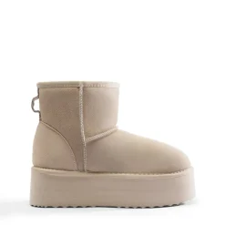 [FuzzyClassic Platform Low Boot] Genuine Suede Snow Boots