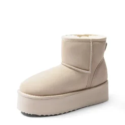 [FuzzyClassic Platform Low Boot] Genuine Suede Snow Boots
