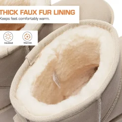 [FuzzyClassic Platform Low Boot] Genuine Suede Snow Boots