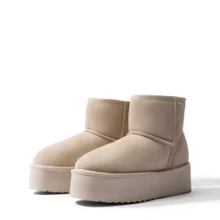 [FuzzyClassic Platform Low Boot] Genuine Suede Snow Boots