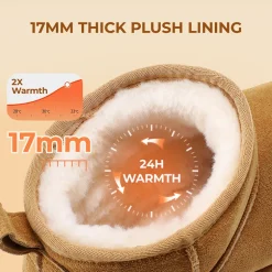 [FuzzyClassic Platform Mini Boot] Suede Platform Ankle Snow Boots