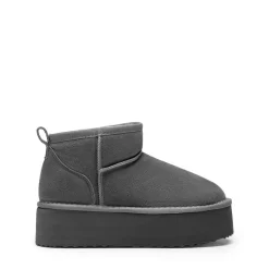 [FuzzyClassic Platform Mini Boot] Suede Platform Ankle Snow Boots