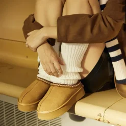 [FuzzyEasy Women's Platform Slip-on] Plush Fur-Lined Winter Platform Slippers