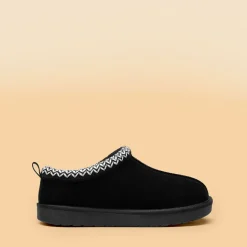 [FuzzyEasy Women's Slip-on] Embroidered Suede Fuzzy Cozy Slippers