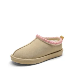 [FuzzyEasy Women's Slip-on] Embroidered Suede Fuzzy Cozy Slippers