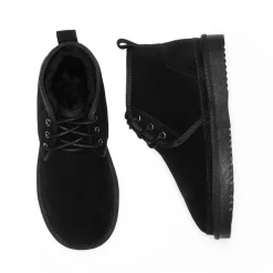 [FuzzyGo Women's Cozy] Suede Lace-Up Fur Snow Boots
