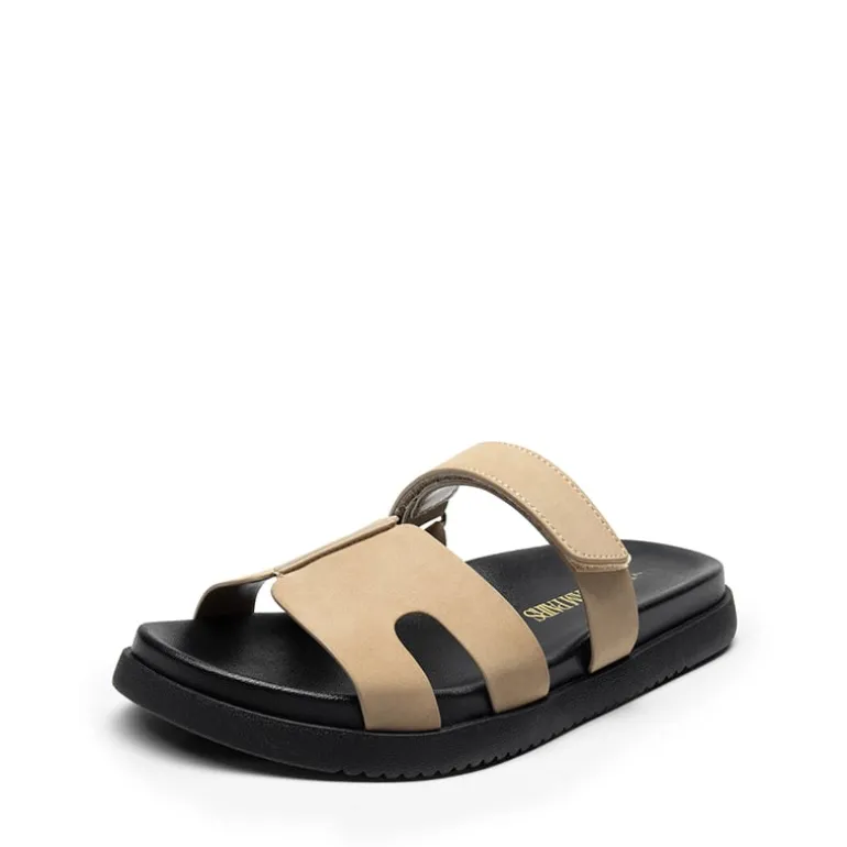 Geometric Cutout Slide Sandals
