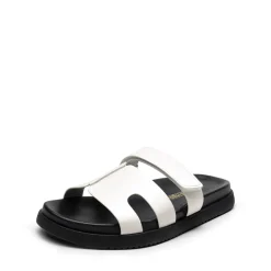 Geometric Cutout Slide Sandals