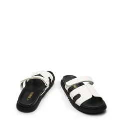 Geometric Cutout Slide Sandals