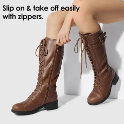 [Georgia] Faux Fur Lining Knee High Riding Boots