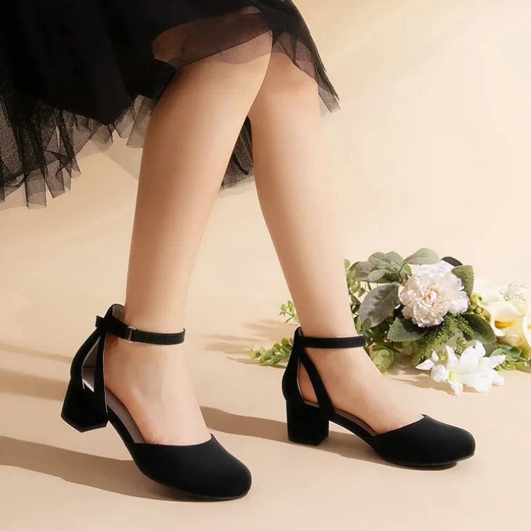 Girls’ Almond-Toe Block Heel Dress Shoes