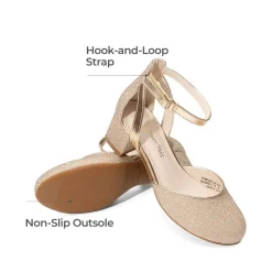 Girls’ Almond-Toe Block Heel Dress Shoes
