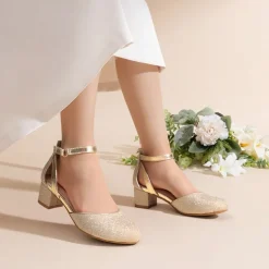 Girls’ Almond-Toe Block Heel Dress Shoes