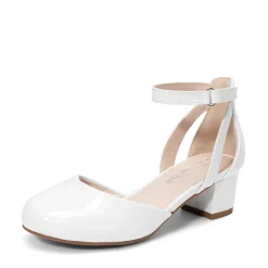 Girls’ Almond-Toe Block Heel Dress Shoes