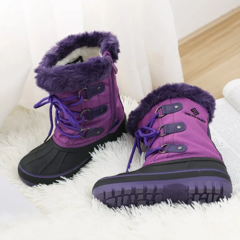 Girls and Boys Fur Lined Winter Snow Boots