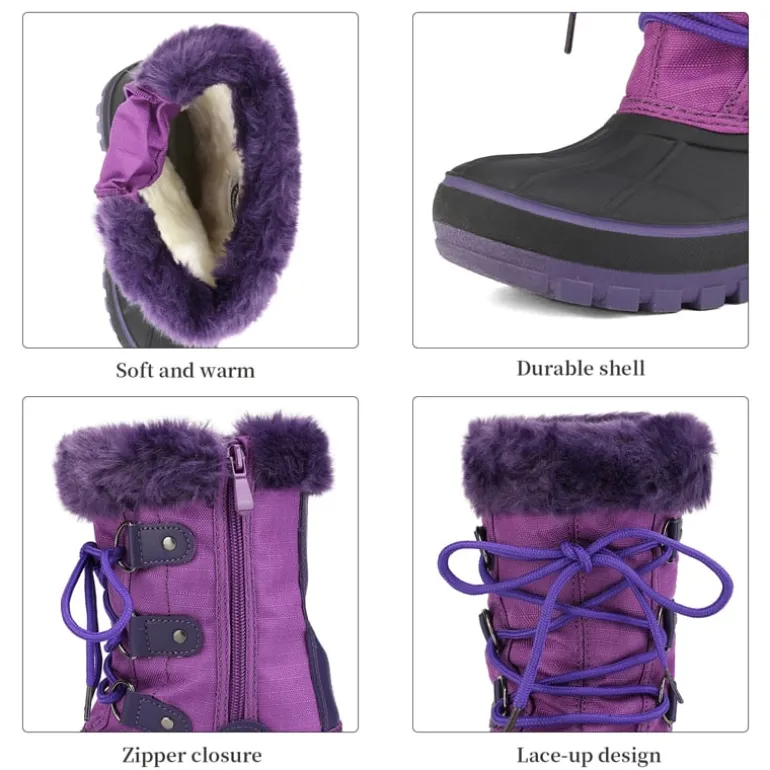 Girls and Boys Fur Lined Winter Snow Boots