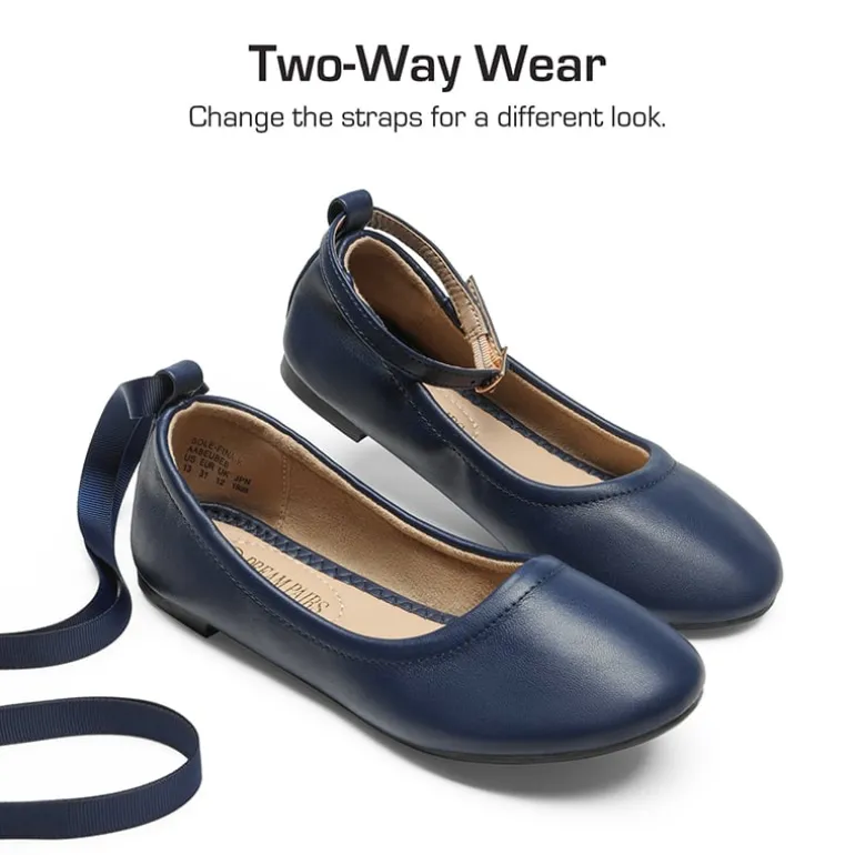 Girls Ankle-Strap Ballerina Flat Shoes