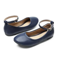 Girls Ankle-Strap Ballerina Flat Shoes