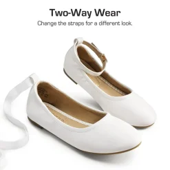 Girls Ankle-Strap Ballerina Flat Shoes
