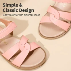 Girls Ankle Strap Strappy Flat Sandals