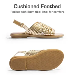 Girls' Ankle-Strap Strappy Flat Sandals