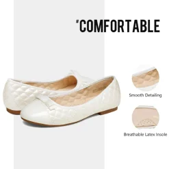 Girls Bow Slip-Resistant Ballerina Flats