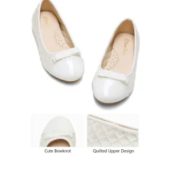 Girls Bow Slip-Resistant Ballerina Flats