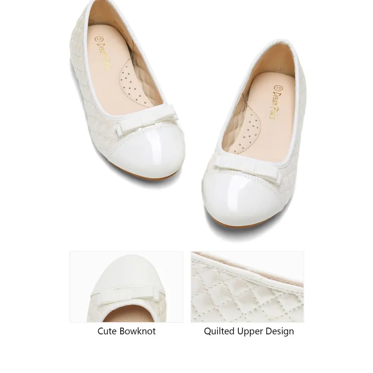Girls Bow Slip-Resistant Ballerina Flats