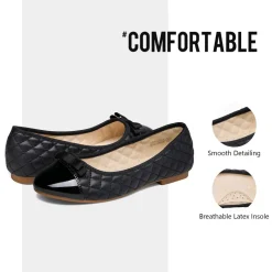 Girls Bow Slip-Resistant Ballerina Flats