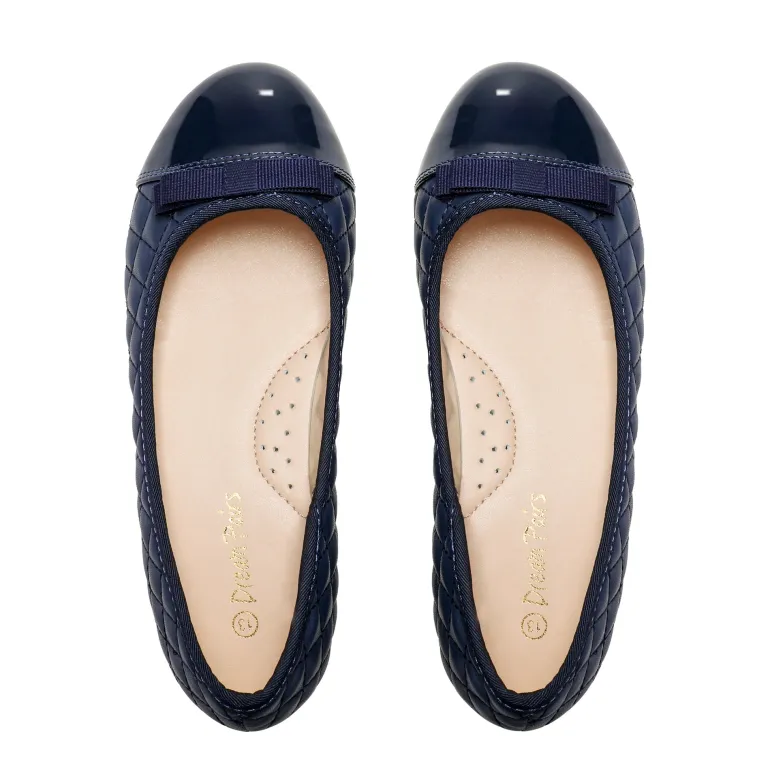 Girls Bow Slip-Resistant Ballerina Flats