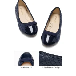 Girls Bow Slip-Resistant Ballerina Flats