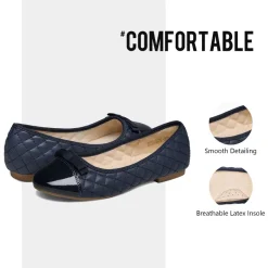 Girls Bow Slip-Resistant Ballerina Flats