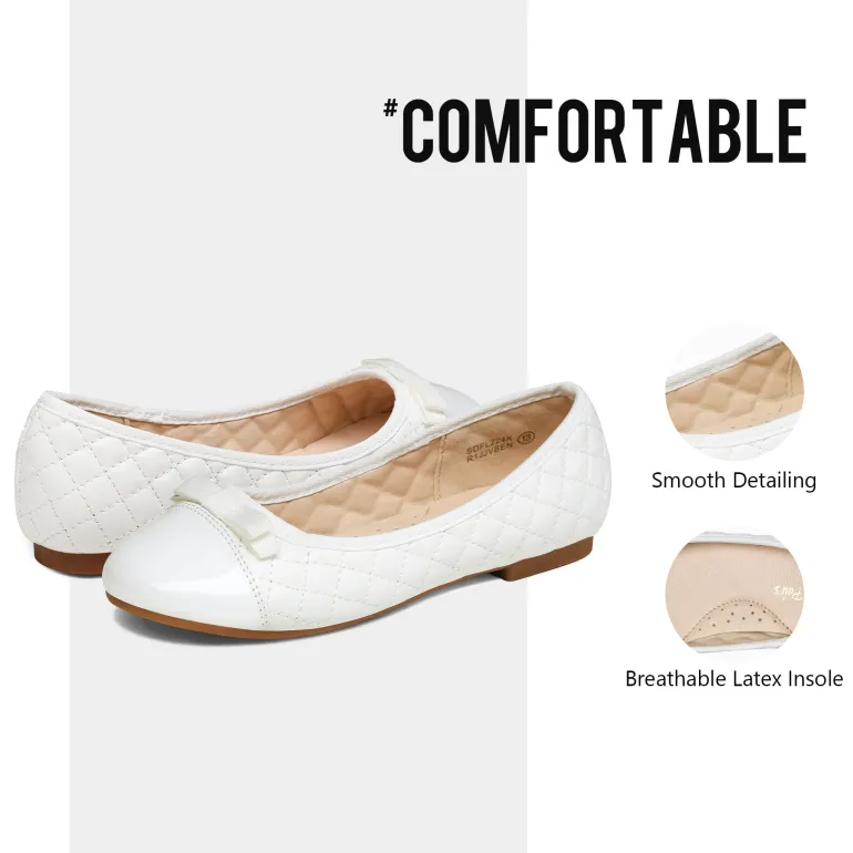 Girls Bow Slip-Resistant Ballerina Flats