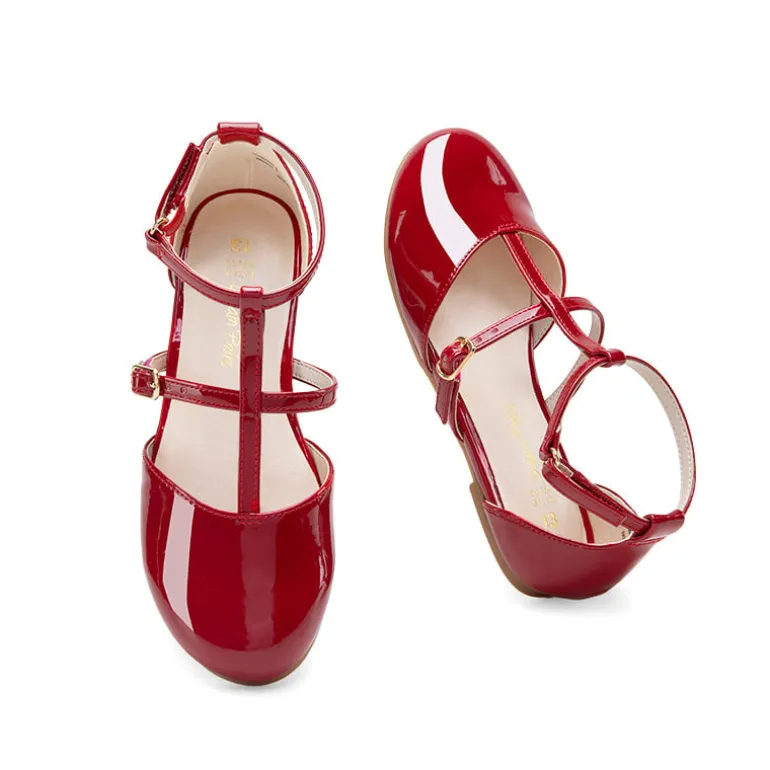 Girls’ Buckle Strap Vegan Leather Dress Shoes
