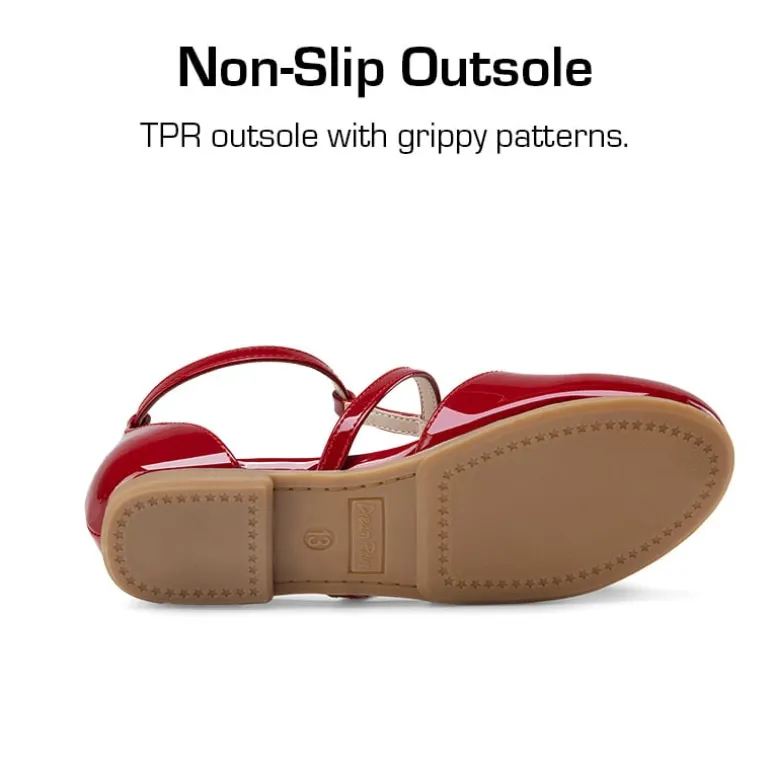 Girls’ Buckle Strap Vegan Leather Dress Shoes