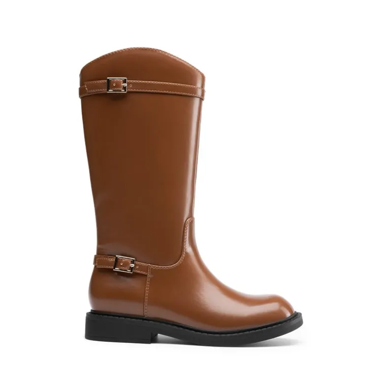 Girls’ Classic Buckle Knee-High Boots