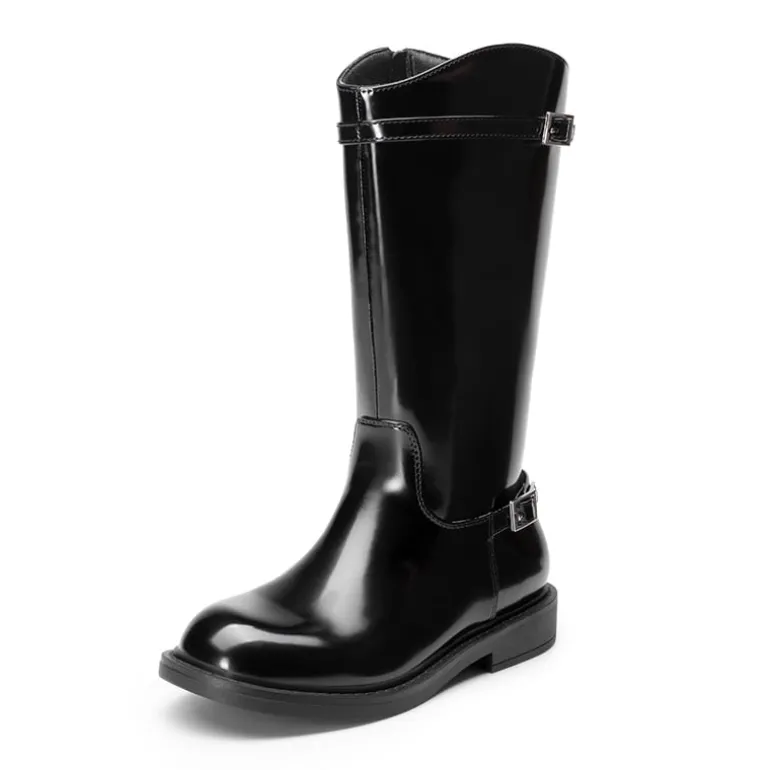 Girls’ Classic Buckle Knee-High Boots