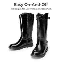 Girls’ Classic Buckle Knee-High Boots
