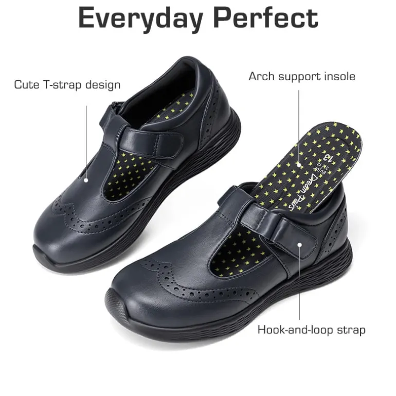 Girls’ Comfortable Hook-and-Loop Mary Jane Shoes