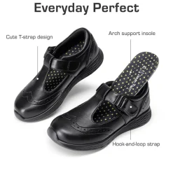 Girls’ Comfortable Hook-and-Loop Mary Jane Shoes
