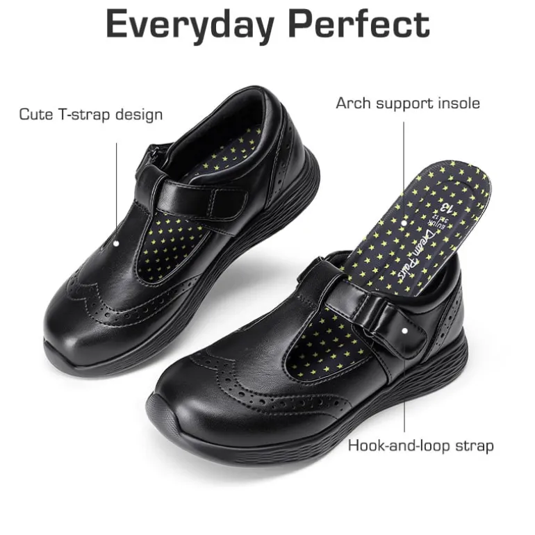 Girls’ Comfortable Hook-and-Loop Mary Jane Shoes