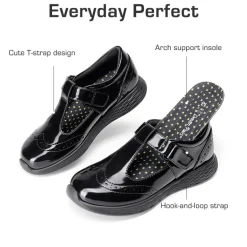 Girls’ Comfortable Hook-and-Loop Mary Jane Shoes